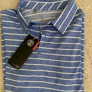 NWT Under Armour Stripe Golf Shirt YM